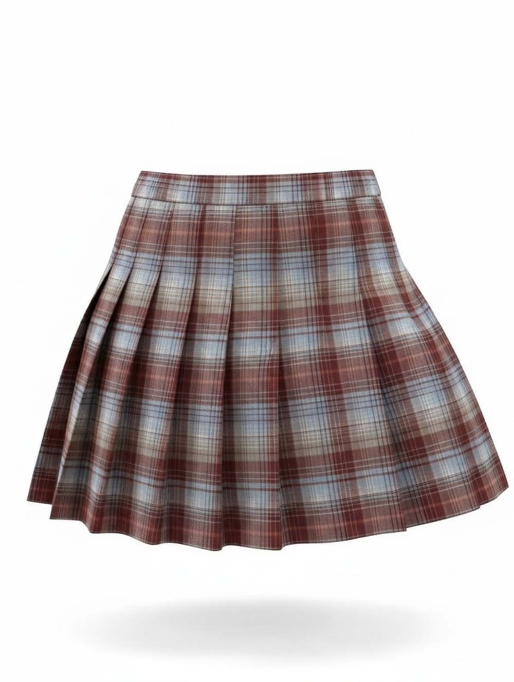 American Eagle NWT Highest Rise Pleated Plaid Mini Skirt Rust/Blue Size 10